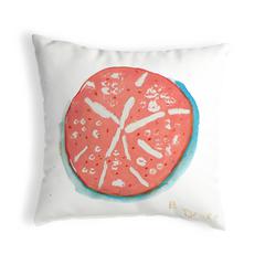 Coral Sand Dollar Small No-Cord Pillow 12x12