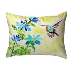 Aqua Hummingbird Noncorded Indoor/Outdoor Pillow 11x14