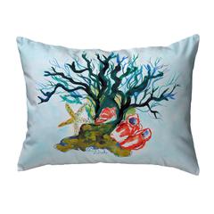 Starfish Coral Shells Noncorded Indoor/Outdoor Pillow 11x14