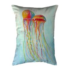 Colorful Jellyfish Noncorded Indoor/Outdoor Pillow 11x14