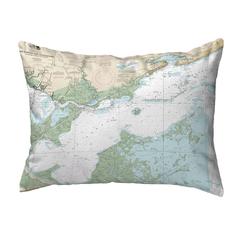 Lake Borgne and Approaches, LA Nautical Map Noncorded Indoor/Outdoor Pillow 11x14
