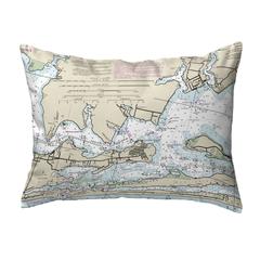 Orange Beach, AL Nautical Map Noncorded Indoor/Outdoor Pillow 11x14