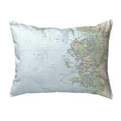 Crystal River, FL Nautical Map Noncorded Indoor/Outdoor Pillow 11x14
