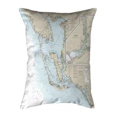 Estero Bay to Lemon Bay, FL Nautical Map Noncorded Indoor/Outdoor Pillowo 11x14