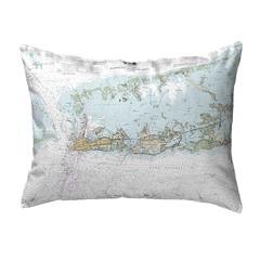 Sugarloaf Key to Key West, FL Nautical Map Noncorded Indoor/Outdoor Pillow 11x14