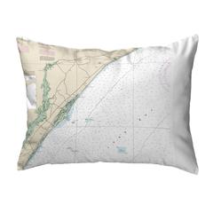 Pawleys Island, SC Nautical Map Noncorded Indoor/Outdoor Pillow 11x14