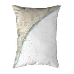 New River Inlet to Cape Fear - Topsail, NC Nautical Map Noncorded Indoor/Outdoor Pillow 11x14