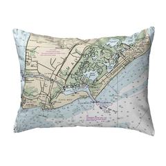 Cape May, NJ Nautical Map Noncorded Indoor/Outdoor Pillow 11x14