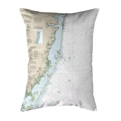 Long Beach, NJ Nautical Map Noncorded Indoor/Outdoor Pillow 11x14