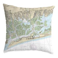 E. Shinnecock Bay to Rockway Inlet S. Oyster Bay, NY Nautical Map Small Noncorded Pillow
