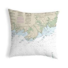 Guilford Point, CT Nautical Map Noncorded Indoor/Outdoor Pillow 12x12
