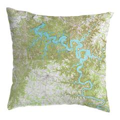 Center Hill Lake, TN Nautical Map Small Noncorded Pillow 11x14