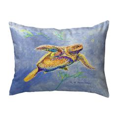 Pointillist Sea Turtle Small Noncorded Pillow 11x14