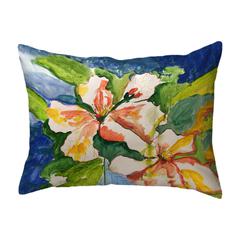 White Hibiscus Small Noncorded Pillow 11x14