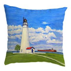 Fort Gratiot Lighthouse, MI Small Noncorded Pillow 12x12