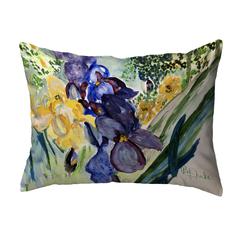 Yellow & Blue Iris Small Noncorded Pillow 11x14