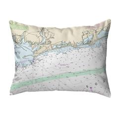 Block Island Sound, RI Nautical Map Noncorded Indoor/Outdoor Pillow 11x14