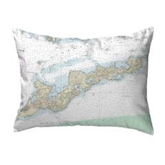 Fishers Island, RI Nautical Map Noncorded Indoor/Outdoor Pillow 11x14