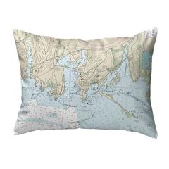 Stonington Harbor, CT Nautical Map Noncorded Indoor/Outdoor Pillow 11x14