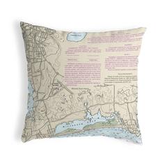 Block Island Sound - Westerly State Airport, RI Nautical Map Noncorded Indoor/Outdoor Pillow 12x12
