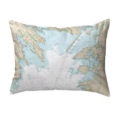 Cape Cod, MA Nautical Map Noncorded Indoor/Outdoor Pillow 11x14