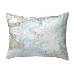 Nantucket Sound, MA Nautical Map Noncorded Indoor/Outdoor Pillow 11x14