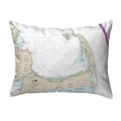Cape Cod Bay, MA Nautical Map Noncorded Indoor/Outdoor Pillow 11x14