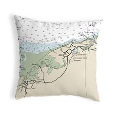 Cape Cod - Dennis, MA Nautical Map Noncorded Indoor/Outdoor Pillow 12x12