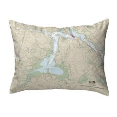 Portsmouth to Dover and Exeter - Great Bay, NH Nautical Map Noncorded Indoor/Outdoor Pillow 11x14