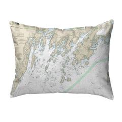 Muscongus Bay, ME Nautical Map Noncorded Indoor/Outdoor Pillow 11x14