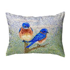 Two Blue Birds Small Noncorded Pillow 11x14
