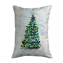 Blue Lights Christmas Tree Small Noncorded Pillow 11x14