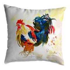 Colorful Rooster Small Noncorded Pillow 12x12