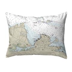Clayton, NY Nautical Map Noncorded Indoor/Outdoor Pillow 11x14