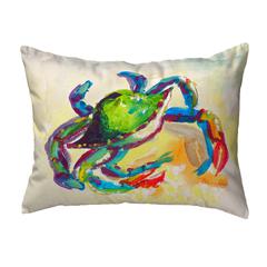 Teal Crab Small No-Cord Pillow 11x14