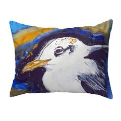 Gull Portrait Left Small No-Cord Pillow 11x14