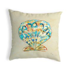 Teal Scallop Small No-Cord Pillow 12x12