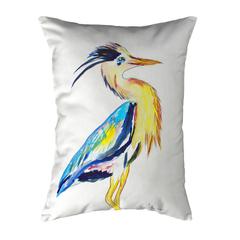 Vertical Blue Heron Small No-Cord Pillow 11x14