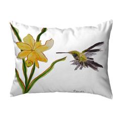 Yellow Hummingbird Small No-Cord Pillow 11x14