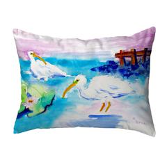 Betsy's White Ibis Small No-Cord Pillow 11x14