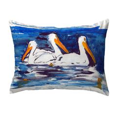 Three Pelicans Small No-Cord Pillow 11x14