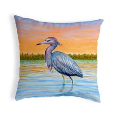 Heron & Sunset Small No-Cord Pillow 12x12