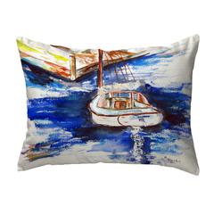 Sailboat & Dock Noncorded Pillow 11x14