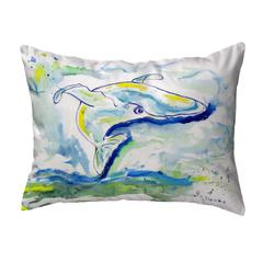 Blue Whale Small No-Cord Pillow 11x14