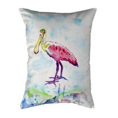 Betsy's Pink Spoonbill Small No-Cord Pillow 11x14