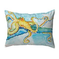 Gold Octopus Small No-Cord Indoor/Outdoor Pillow 11x14