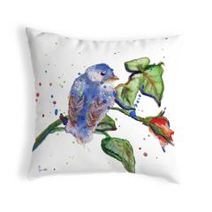 Betsy's Blue Bird Small No-Cord Pillow 12x12