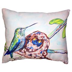 Hummingbird & Chicks Small No-Cord Pillow 11x14