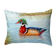 Male Wood Duck II Small No-Cord Pillow 11x14
