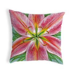 Pink Lily Small No-Cord Pillow  12x12